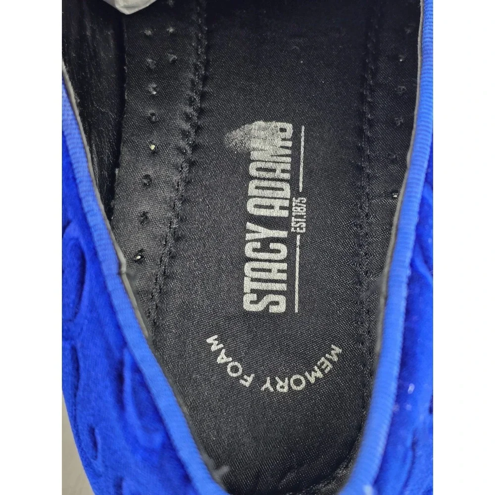Stacy Adams Vion Velvet Loafers Mens Size 9 Royal Blue Paisley Slip On - VG‎
